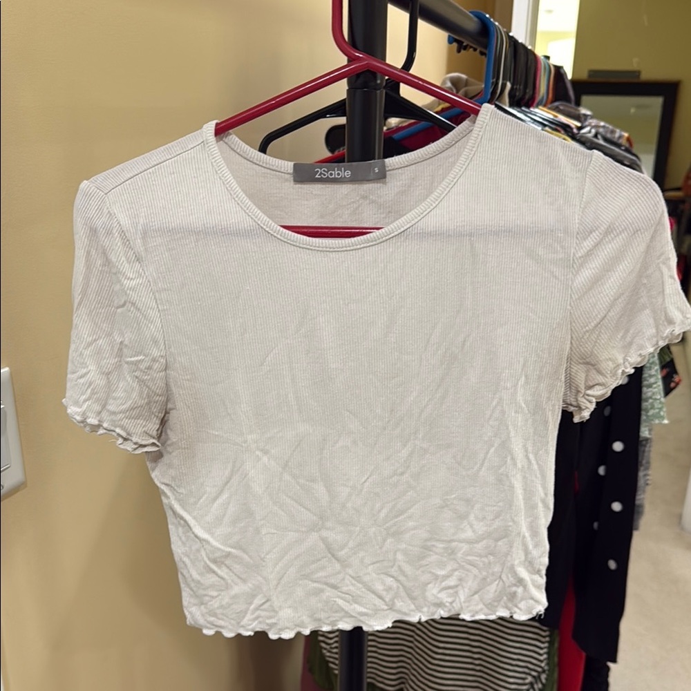 Women's Cream Crop Top, Pre-Owned